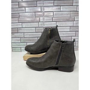 Riverberry Women's Avery Zip Up Gray Ankle Boots Bootie Size 8